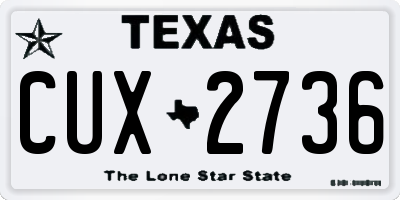 TX license plate CUX2736