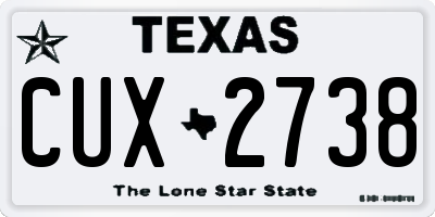 TX license plate CUX2738