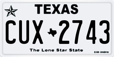 TX license plate CUX2743