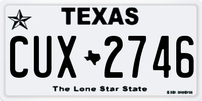 TX license plate CUX2746