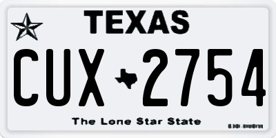 TX license plate CUX2754