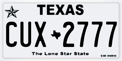 TX license plate CUX2777