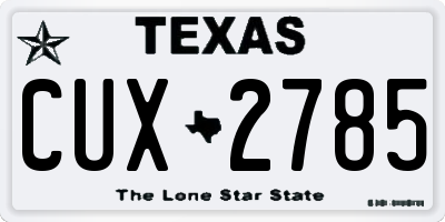 TX license plate CUX2785