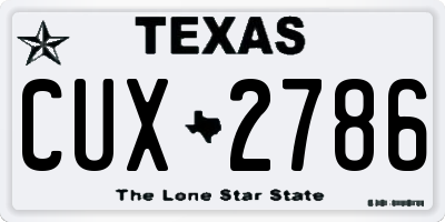 TX license plate CUX2786