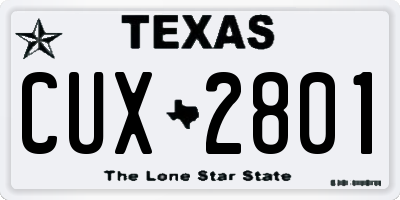 TX license plate CUX2801