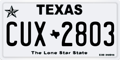TX license plate CUX2803