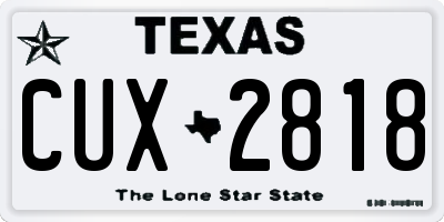 TX license plate CUX2818