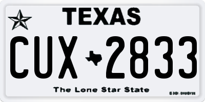 TX license plate CUX2833