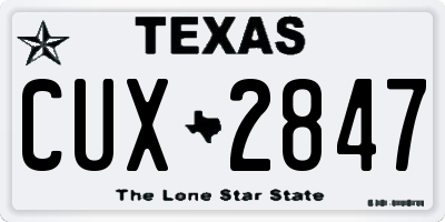 TX license plate CUX2847