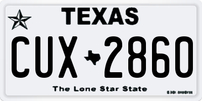 TX license plate CUX2860