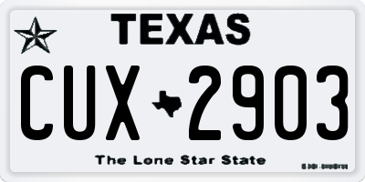 TX license plate CUX2903