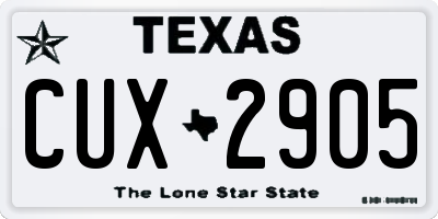 TX license plate CUX2905