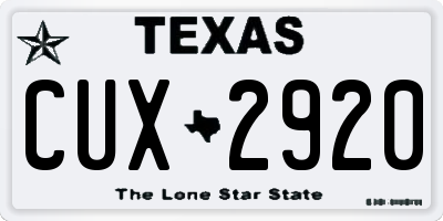 TX license plate CUX2920