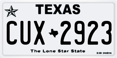 TX license plate CUX2923