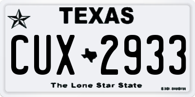TX license plate CUX2933