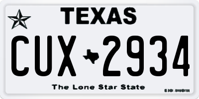 TX license plate CUX2934