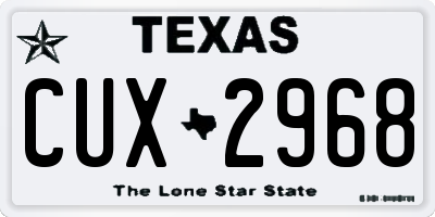TX license plate CUX2968
