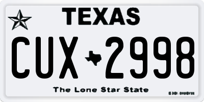 TX license plate CUX2998