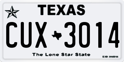TX license plate CUX3014