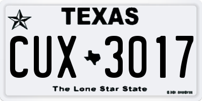 TX license plate CUX3017