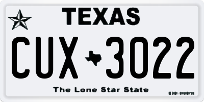 TX license plate CUX3022