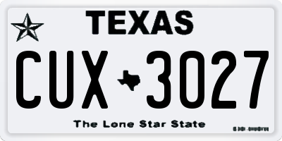TX license plate CUX3027