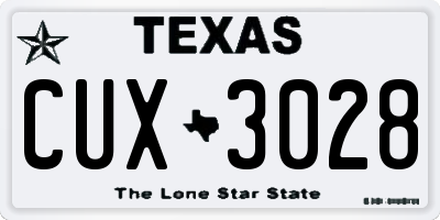 TX license plate CUX3028