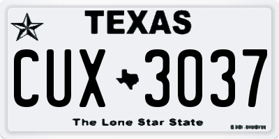 TX license plate CUX3037