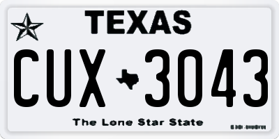TX license plate CUX3043
