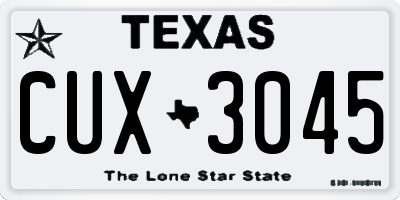 TX license plate CUX3045