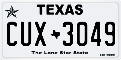 TX license plate CUX3049