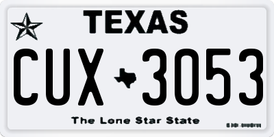 TX license plate CUX3053