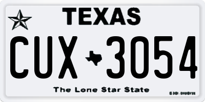 TX license plate CUX3054