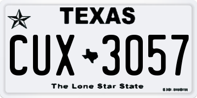 TX license plate CUX3057