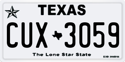 TX license plate CUX3059