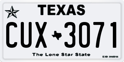 TX license plate CUX3071
