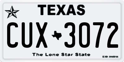 TX license plate CUX3072