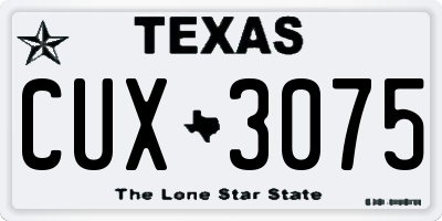 TX license plate CUX3075
