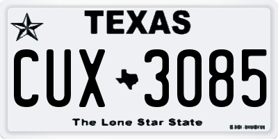TX license plate CUX3085