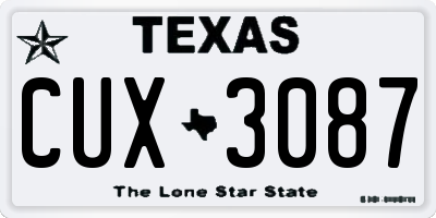TX license plate CUX3087