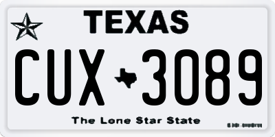 TX license plate CUX3089