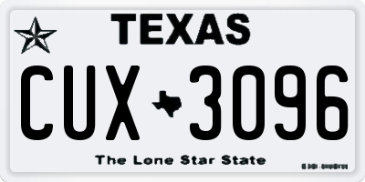 TX license plate CUX3096