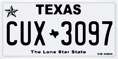 TX license plate CUX3097