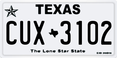 TX license plate CUX3102