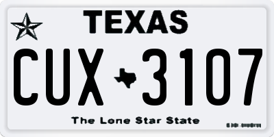 TX license plate CUX3107