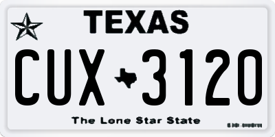 TX license plate CUX3120
