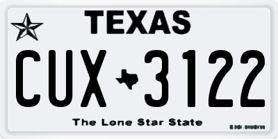 TX license plate CUX3122