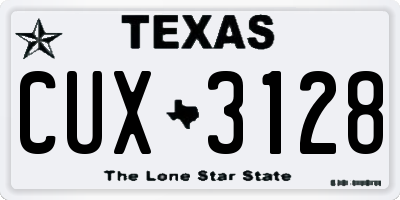 TX license plate CUX3128