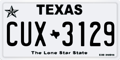 TX license plate CUX3129
