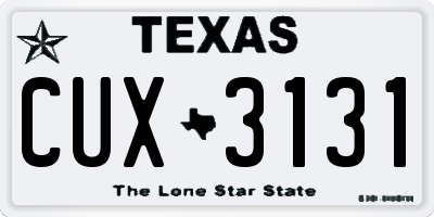 TX license plate CUX3131